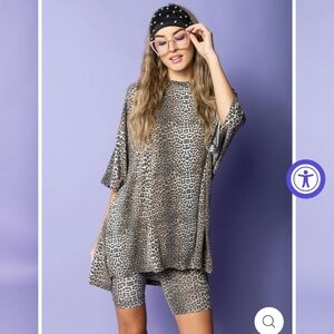 WKNDchasers Day Dreamer Biker Set NWT In Leopard